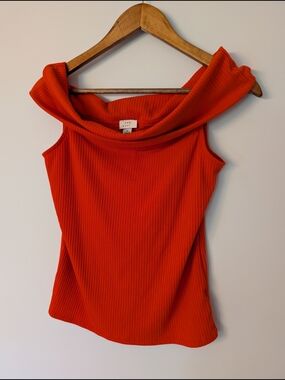 a new day Off-Shoulder Ribbed Top